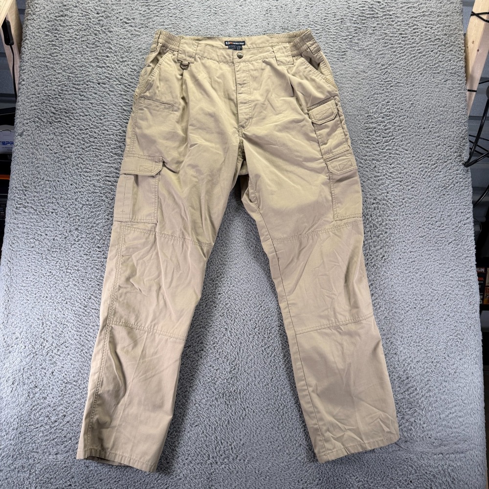 5.11 Tactical Pant Mens 38x34 Beige Polyester Ripstop Cargo Straight Utility